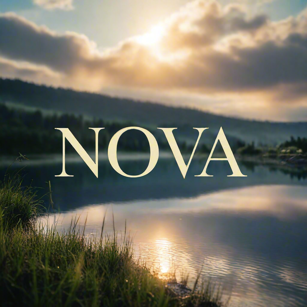 Gold 'NOVA' logo on a black background
